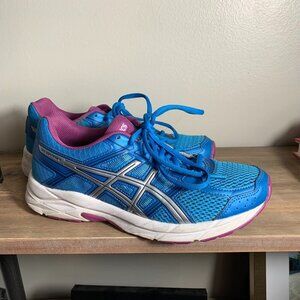 Asics Gel Contend 4 Women's Size 7.5 Running Shoe Blue Fuchsia Athletic Sneakers